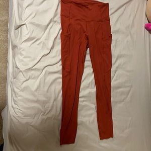lululemon burnt orange ankle crop leggings